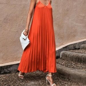 SHEIN Vibrant Orange Maxi Dress